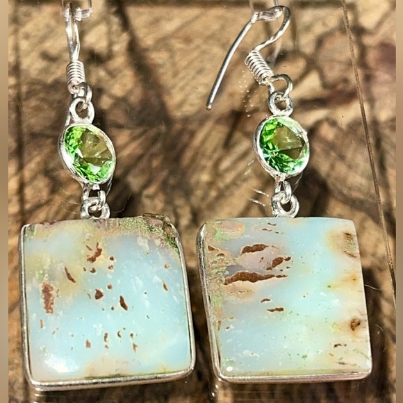 Chrysoprase Earrings 2” - Picture 5 of 12